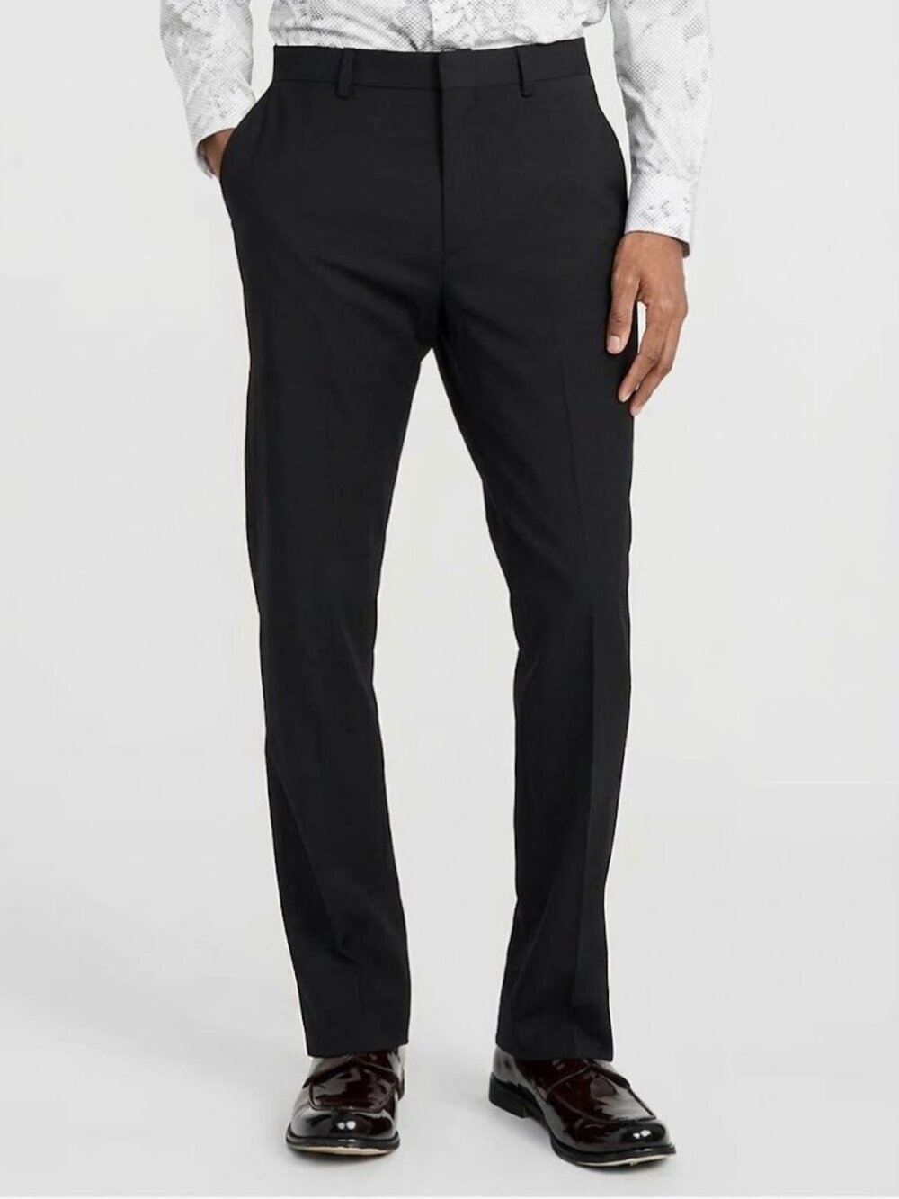 Express Men's Conscious Edit Slim Wool-Blend Suit Pants 33x 27 Black
